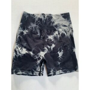 Shein Biker Shorts Large Gray Tie Dye Scrunch Butt Workout